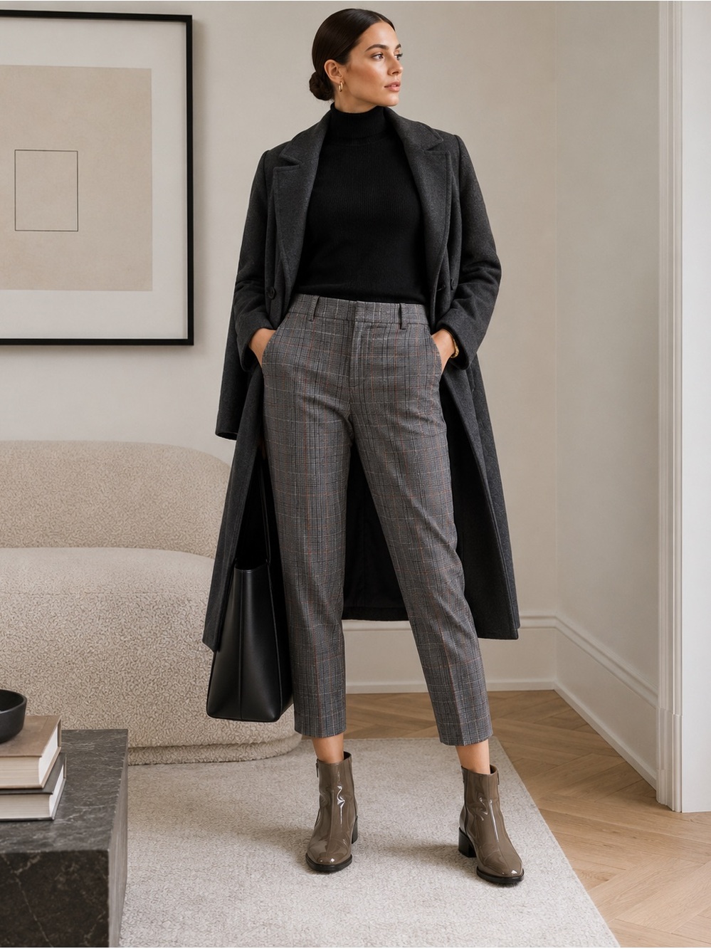 ISABEL MARANT ÉTOILE Noah Cropped Plaid Slim Fit Pants